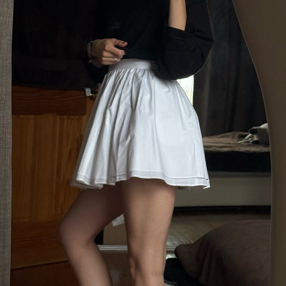Zara White Skater Skirt
